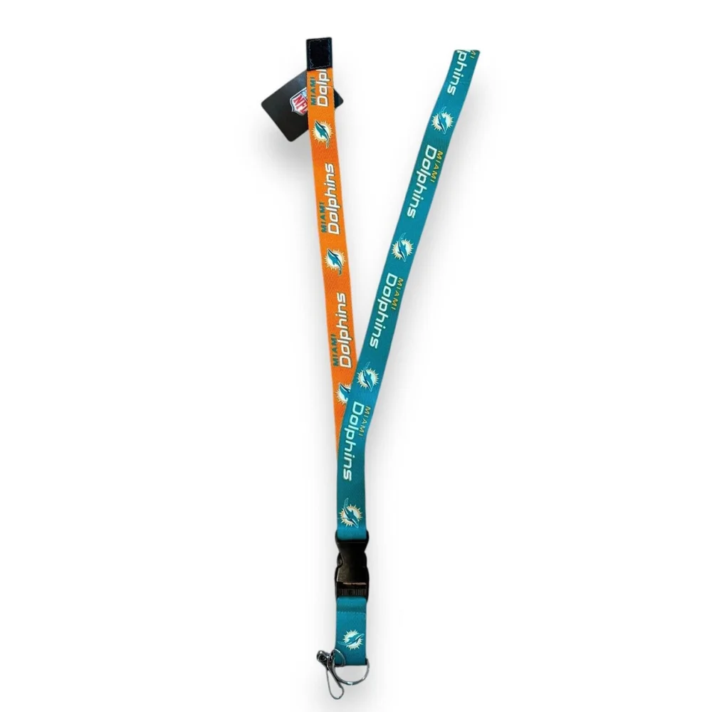 NFL Miami Dolphins two tone Clip On Lanyard/key Chain